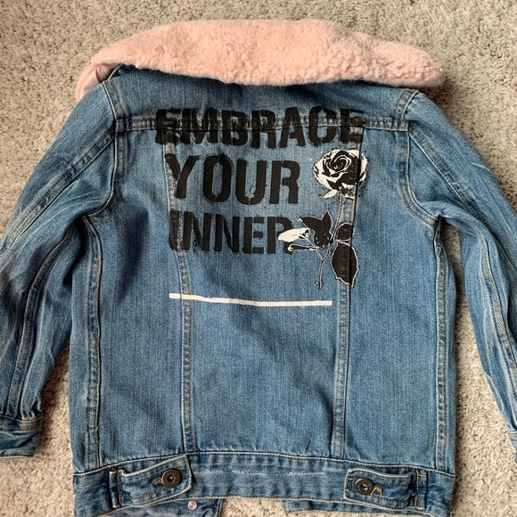 art class Other - 🎇🎆3for$9 art class girls Jean jacket-denim, pink collar, black. Size XS/4/5